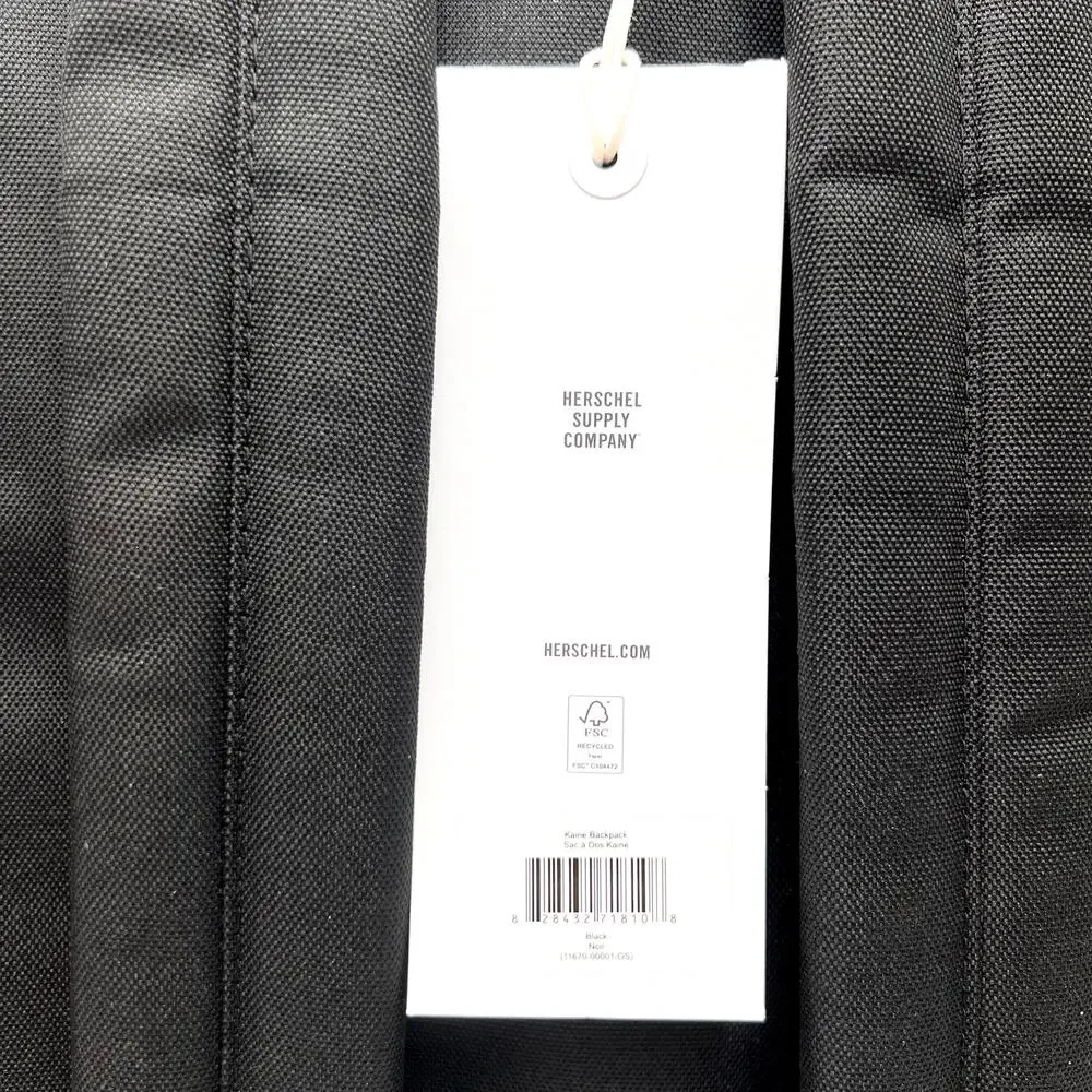 HERSCHEL SUPPLY CO. Kaine Backpack 28L Black School Work Office NWT